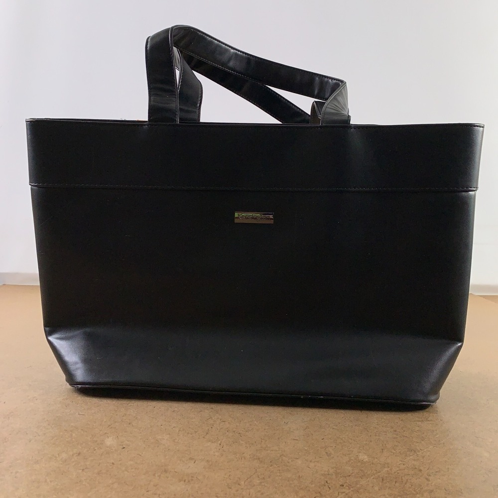 Kensington Black Faux Leather 15-Inch Laptop Jacqueline LM650 Tote Bag New *Flaw